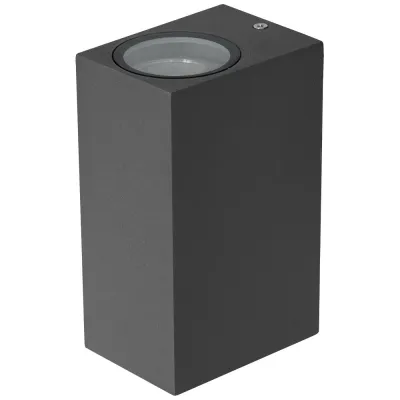 EVN Wandleuchte 637315 | 2-flammig GU10 | IP44 | Aluminium anthrazit | 2x11W | Innen & Außen