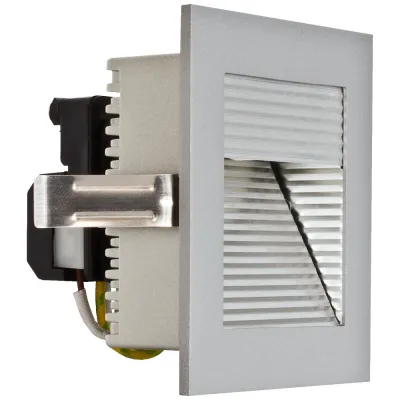 EVN Wandeinbauleuchte 239414 | Orientierungsleuchte G9 25W | Aluminium | Blendschutz | 90x90mm | IP20 | silber