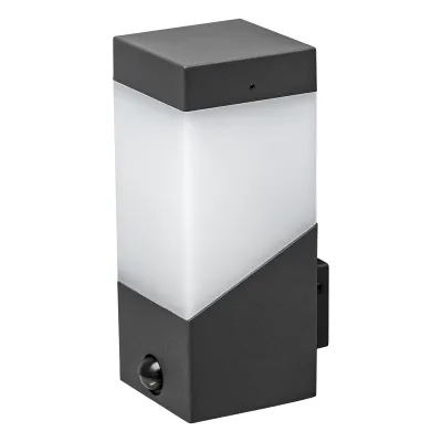EVN Wandleuchte WWL441015S | LED-Außenleuchte mit Bewegungsmelder & Dämmerungssensor | E27 | IP44 | Aluminium anthrazit