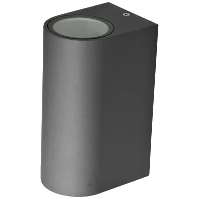 EVN Wandleuchte 637215 | 2-flammig GU10 2x11W 230V IP44 | Up & Down | Aluminium anthrazit | Innen & Außen