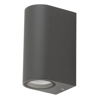 EVN Wandleuchte 637215 | 2-flammig GU10 2x11W 230V IP44 | Up & Down | Aluminium anthrazit | Innen & Außen