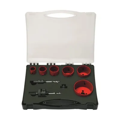 Exact Lochsägen-Set 70604 | HSS Bi-Metall 9-tlg. | Ø 22-68mm | variable Zahnteilung | Metall, Holz, Kunststoff