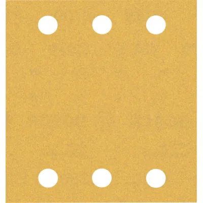 Bosch Schleifpapier EXPERT C470 115x107 mm | K180 fein | 10 Stück | 6 Löcher | Klett | für Holz & Farbe | Gold