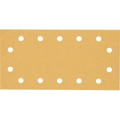 Bosch Schleifpapier EXPERT C470 2608900862 | 115x230 mm | K80 | 14 Loch | Klett | für Holz & Farbe | 10 Stück | Gelb