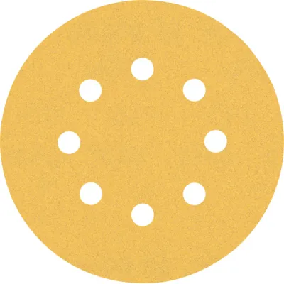 Bosch Schleifpapier C470 125 mm K120 | 8 Löcher | Klett | 50 Stk | für Holz & Farbe | Gelb