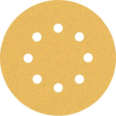Bosch Schleifpapier EXPERT C470 2608900805 | Ø125mm K80 | 5 Stück | 8 Löcher | Klett | für Holz & Farbe | Gelb