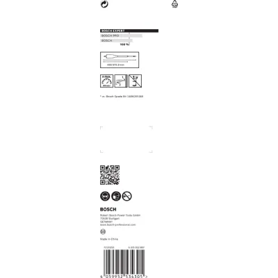 Bosch Flachfräsbohrer 2608900356 | Self Cut Speed Holzbohrer Ø 36 mm | Länge 400 mm | Sechskantschaft | HSS