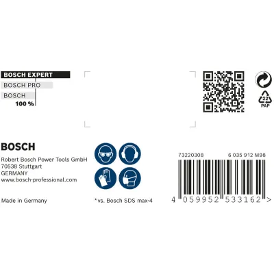 Bosch Hammerbohrer SDS-max-8X 25 mm | 600 mm Schneidenlänge | Vollhartmetallkopf | Für Beton