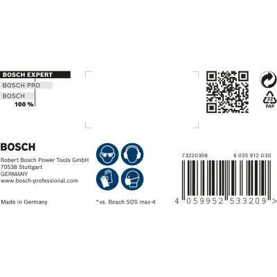 Bosch Hammerbohrer SDS-max-8X 2608900246 | 26x400x520mm | Vollhartmetallkopf | 4-Schneider | Für Beton & Stahlbeton