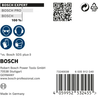 Bosch Hammerbohrer SDS-plus-7X 2608900172 | 10 mm Ø | 200/265 mm | 4-Schneider Vollhartmetall | 10 Stück | Beton