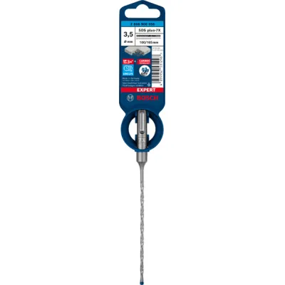 Bosch Professional Hammerbohrer 2608900056 | SDS-plus-7X | 3,5x100x165 mm | Voll-Carbide | 4-Schneider | für Beton