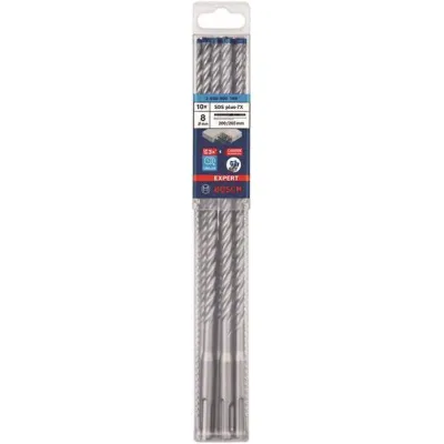 Bosch Professional Hammerbohrer SDS plus-7X 8x200x265mm | Vollhartmetallkopf | 4-Schneider | Set 10 Stk | Für Beton