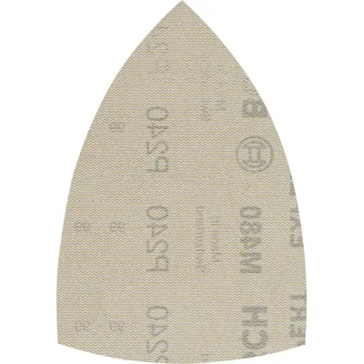 Bosch Schleifnetz EXPERT M480 2608900731 | 10 Stück | 100x150 mm Dreieck | K240 | für Holz & Farbe | Klett | Weiß