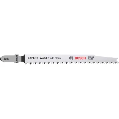 Bosch Stichsägeblatt 2608901711 T308B | Wood 2-side clean | ausrissfrei beidseitig | 117mm | 2 Stück | für Holz