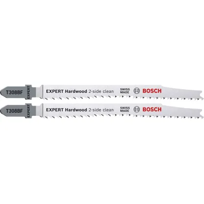 Bosch Stichsägeblatt EXPERT 2608901713 T308BF | Holz | 117mm | 2 Stück | Bi-Metall | ausrissfrei | Laminat & Hartholz