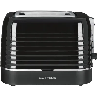 GUTFELS Toaster TOAST 3300 C | 2-Scheiben | 1050 Watt | Brötchenaufsatz | Krümelschublade | Auftaufunktion | Schwarz