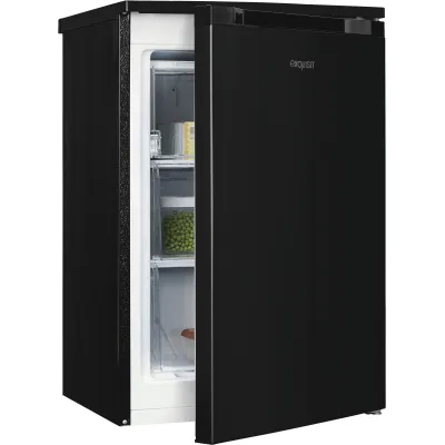 exquisit Stand-Gefrierschrank GS81-040B | 87 l | Energieeffizienzklasse B | 3 Schubladen | 37 dB | Inox-Look-Anthrazit