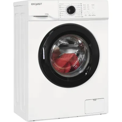 GGV Exquisit Waschmaschine WA6110-021A | Frontlader 6 kg | A | 16 Programme | 1000 U/min | Kindersicherung | Weiß