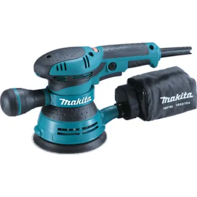 Makita Exzenterschleifer BO5041J 125 mm | 300 W | Drehzahlregelung | MAKPAC Koffer | 2-Hand | Staubabsaugung