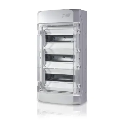 f-tronic Aufputz-Feuchtraumverteiler NEPTUN36 | 3-reihig | IP65 | 3x12TE | Membraneinführung | Belüftung | robust