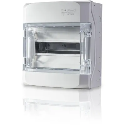 f-tronic Feuchtraumverteiler NEPTUN12 | 12TE | 1-reihig | IP65 | Membraneinführung | Kunststoff