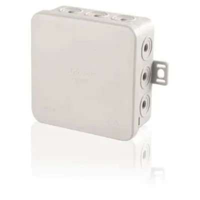 F-Tronic Abzweigkasten E125 7340139 | Feuchtraum | IP54 | 75x75x40mm | 12 Leitungseinführungen | halogenfrei | grau