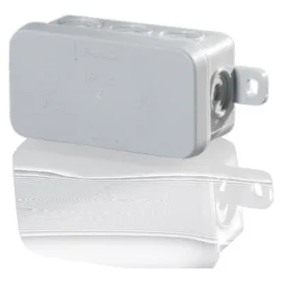 F-Tronic FR-Abzweigkasten E126 IP54 | Abzweigdose Feuchtraum | 85x44x40mm | 12 Kabeleinführungen | grau