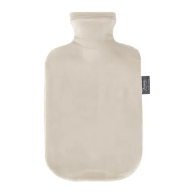 fashy Wärmeflasche 2 Liter beige mit Flauschbezug