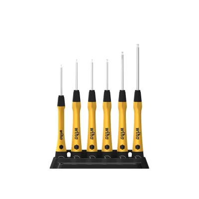 Wiha Feinschraubendreher Set 277PK601 PicoFinish ESD TORX T5-T15 | 6-teilig inkl. Halter | elektrostatisch ableitend