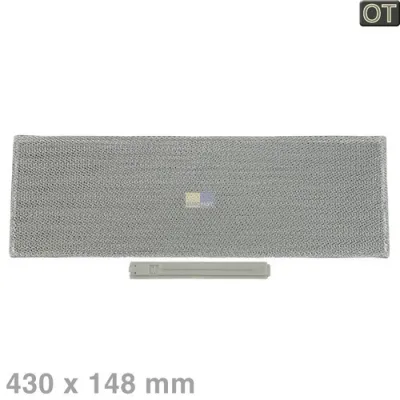 Fettfilter Bauknecht 481948048287 Metallfilter 430x148mm für Dunstabzugshaube