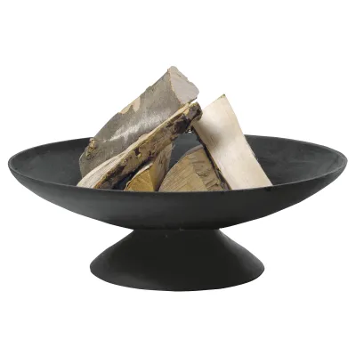 Esschert Design Feuerschale FF44 | Rund | Gusseisen | 59x59x20,5 cm | niedrig | Garten-Feuerstelle | schwarz