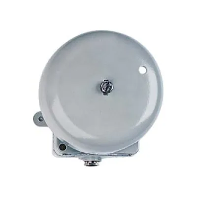 FUNKE&HUSTER Signalwecker AW 1 230VAC 21162107 | Läutewerk | 105 dB | Metall | IP55 | Schnellschlag | 150 mm | grau