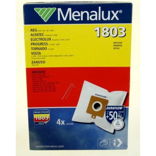Bild: Filterbeutel Electrolux 900166149/6 Menalux 1803 für Bodenstaubsauger 4Stk +
