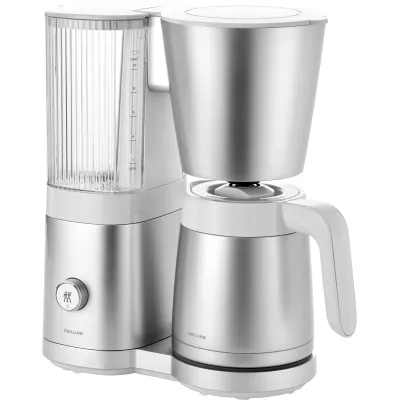 ZWILLING Filterkaffeemaschine Enfinigy | Thermo 1250 ml | Edelstahl | Blooming-Funktion | Warmhalteplatte | silber-weiß