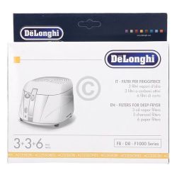 Filterset DeLonghi 5525101500 Fettfilter Kohlefilter Frittierölfilter