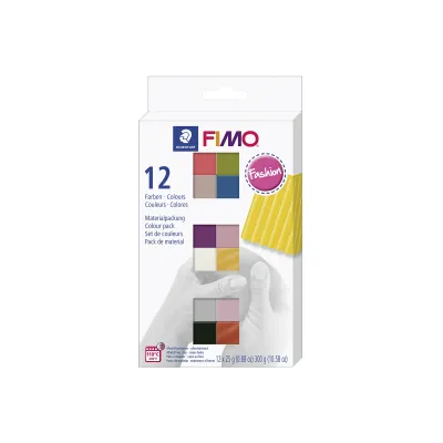 STAEDTLER FIMO Soft 8023 C12-5 | Modelliermasse | ofenhärtend | 12 Farben Set | für Kinder & Erwachsene | Fashion-Farben