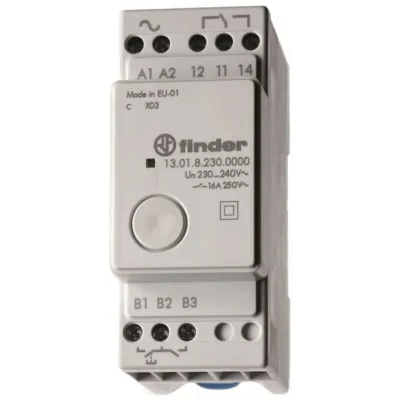 Finder Stromstoßschalter 13.01.0.024.0000 | elektronisch | 1 Wechsler | 16A | 24V AC/DC | DIN-Schiene | 2TE | SELV