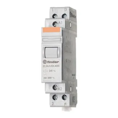 FINDER Installationsrelais 22.24.8.230.4000 | mechanisch | 2 Öffner | 20A | 230V AC | DIN-Schiene | 1TE | IP20