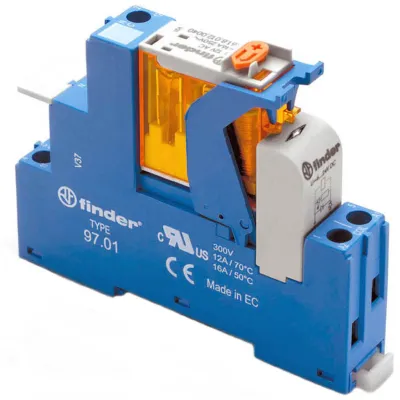 Finder Koppelrelais 4C.01.8.230.0060 | 1 Wechsler 16A 230V AC | DIN-Schiene | Schraubanschluss | LED | IP20
