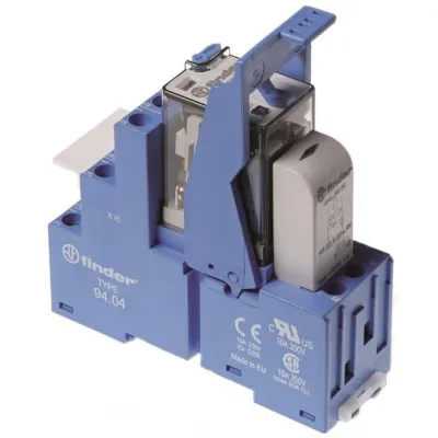 Finder Koppelrelais 58.34.9.024.0000 | 4 Wechsler | 7A | 24V DC | Schraubanschluss | DIN-Schiene | IP20 | 27x78,4x86,9mm