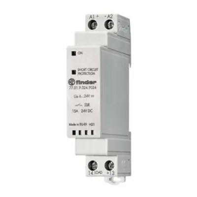 Finder SSR-Relais 77.01.9.024.9024 | Solid State Relais 15A | 16-32V DC | 1-phasig | Schraubanschluss | LED | IP20