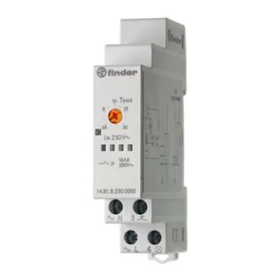 Finder Treppenhaus-Lichtautomat 14.81 | Treppenlichtzeitschalter 230V | 16A | DIN-Schiene | 0,5–20 min