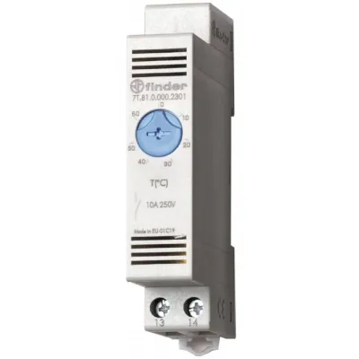 FINDER Thermostat 7T.81.0.000.2301 | Schaltschrank | 230V 10A | -20 bis +40°C | DIN-Schiene | Schließer