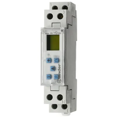 Finder Schaltuhr 12.71.0.024.0000 | elektronisch DIN-Schiene 24V AC/DC | 1 Kanal 16A | Wochenprogramm