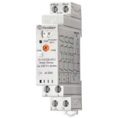 Finder Elektronischer Dimmer Master 15.10.8.230.0010 | 0-10V/1-10V | REG | Seriendimmer | Lichtwertspeicher | IP20