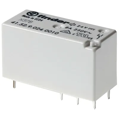 Finder Schaltrelais 41.52.8.024.0000 | 24V AC | 2 Wechsler | 8A | Printrelais | IP40 | 12,6x15,7x29mm | AgNi Kontakte