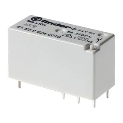 Finder Schaltrelais 41.52.8.024.0000 | 24V AC | 2 Wechsler | 8A | Printrelais | IP40 | 12,6x15,7x29mm | AgNi Kontakte
