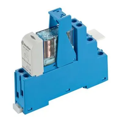 FINDER Koppelrelais 48.61.7.024.1050 | 1 Wechsler 16A 250V AC | 24V DC Spule | DIN-Schiene | LED | IP20