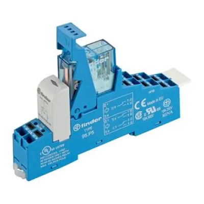Finder Koppelrelais 48.P5.7.024.0050 | 2 Wechsler 8A | DIN-Schiene | 24V DC | AgNi Kontakte | EMV | LED | IP20