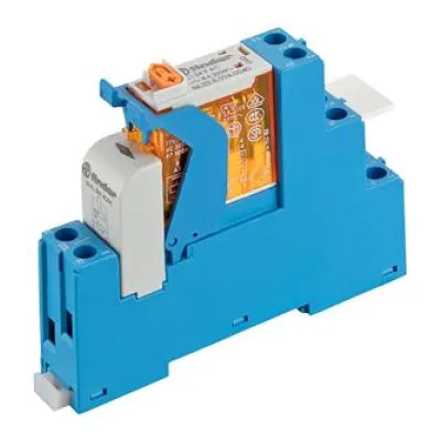 Finder Koppelrelais 4C.02.8.230.0060 | 2 Wechsler 8A | 230V AC | Schraubanschluss | LED | DIN-Schiene | Blau